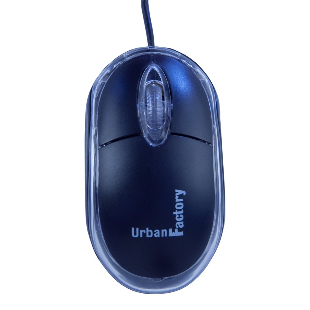 Urban Factory Cristal Mouse Optical USB 2.0, 800dpi, Internal Light, Black - souris - USB - noir, transparent