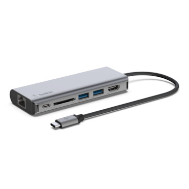 Belkin CONNECT Adaptateur multiport USB-C 6-en-1 - station d'accueil - USB-C - HDMI - 1GbE - AVC008BTSGY