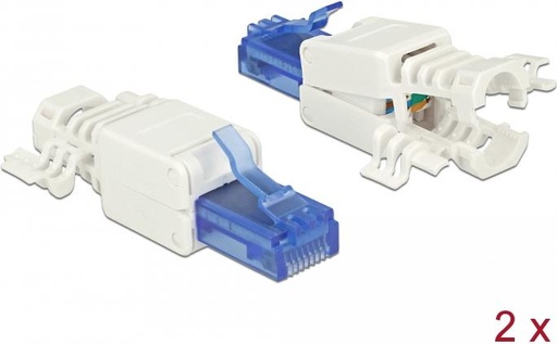 DeLOCK Connecteur réseau RJ45 Cat 6a UTP Toolfree (x2)
