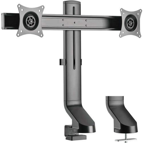 Tripp Lite Dual-display Monitor Arm with Desk Clamp and Grommet Height Adjustable  17  to 27  Monitors Mounting Kit for 2 LCD Displays Steel Black Scr